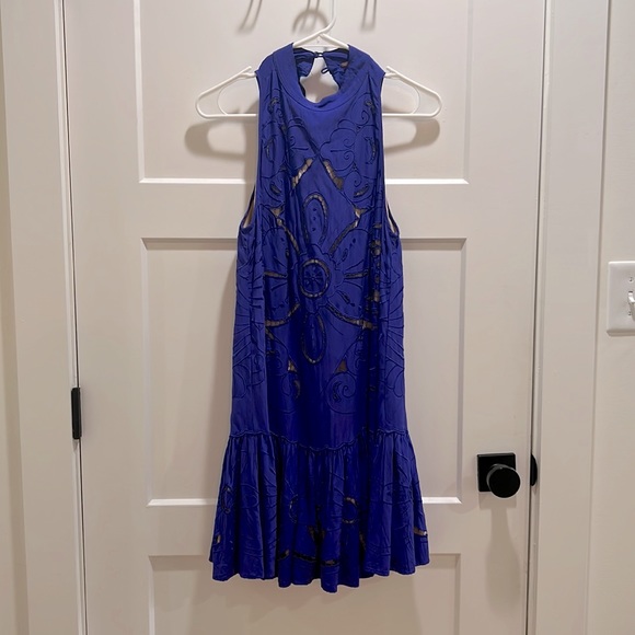 Free people blue open back cut out dress - Picture 2 of 7